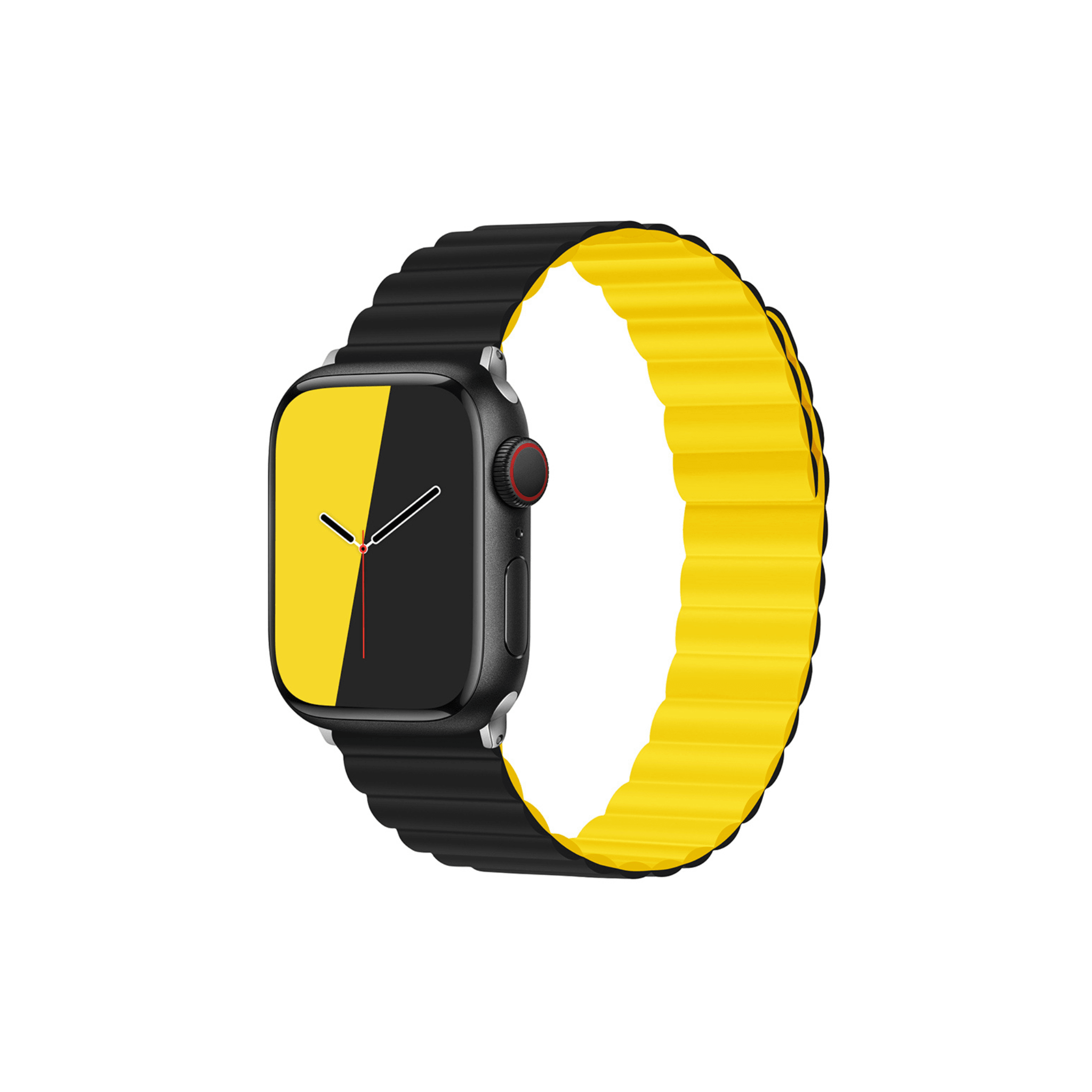 Wendbares Flip Side Armband in Gelb-Schwarz – stylisch, atmungsaktiv & ideal für Sport & Alltag